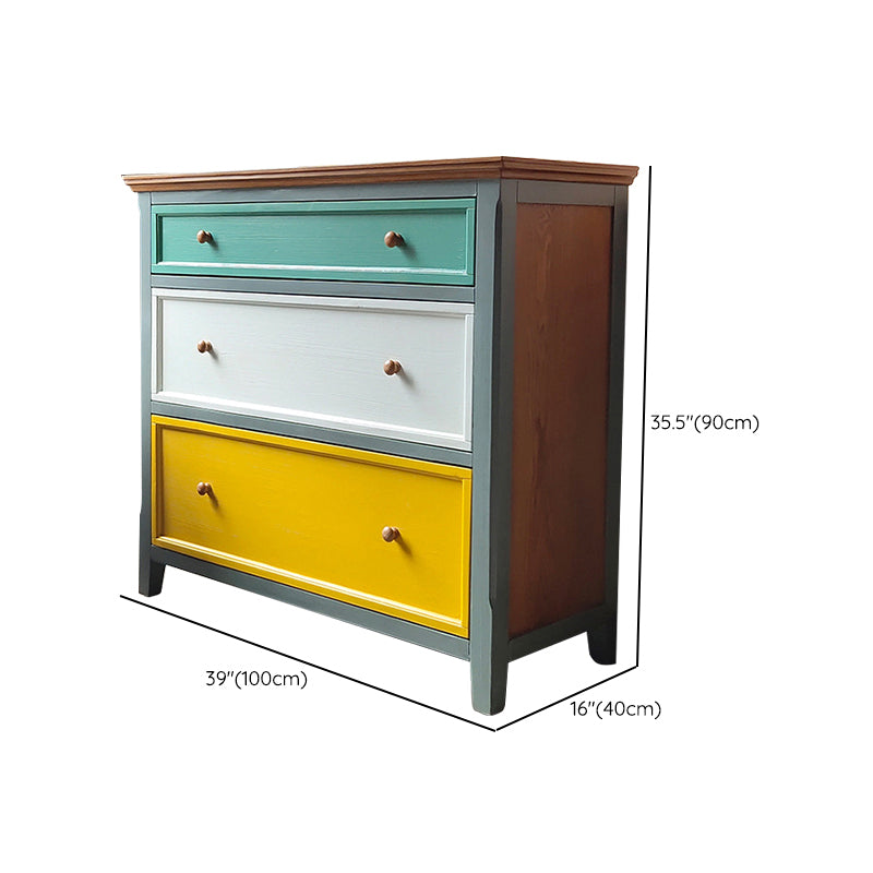 Coastal Storage Chest Solid Wood Storage Chest Dresser , 15.6 Inch Width