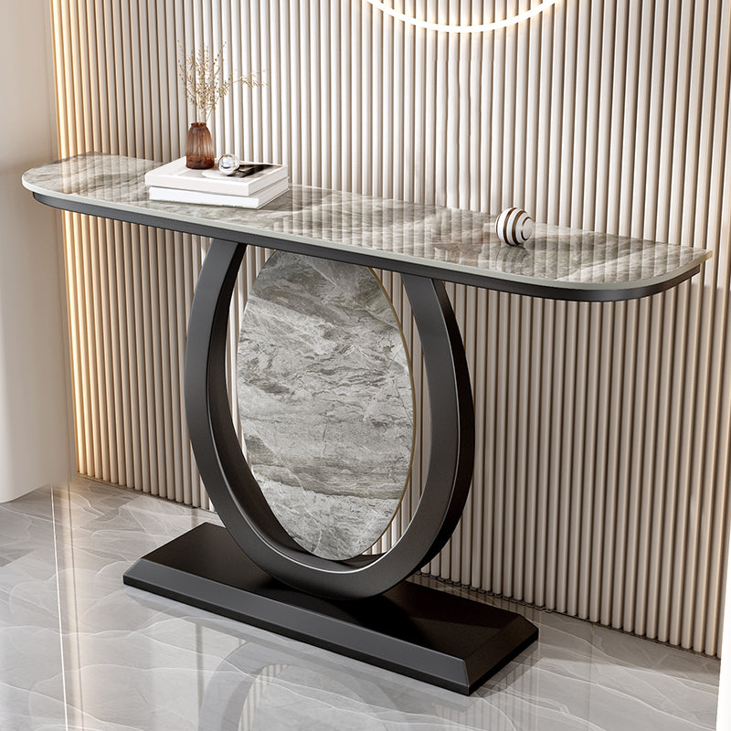 Half Moon Contemporary Console Accent Table Antique Finish Console Table