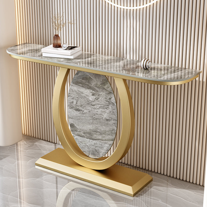 Half Moon Contemporary Console Accent Table Antique Finish Console Table
