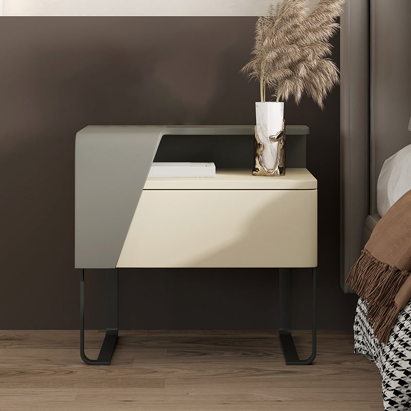 Open Storage Accent Table Nightstand Wooden Night Table for Bedroom