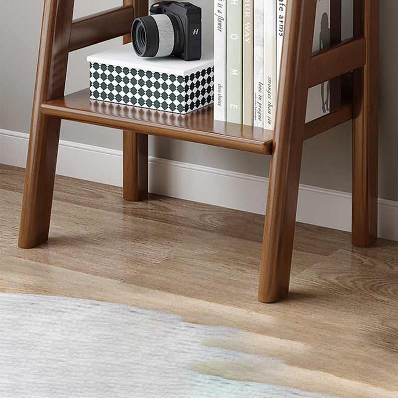 Modern Ladder Bookshelf Wooden Open Back Bookcase for Study Room