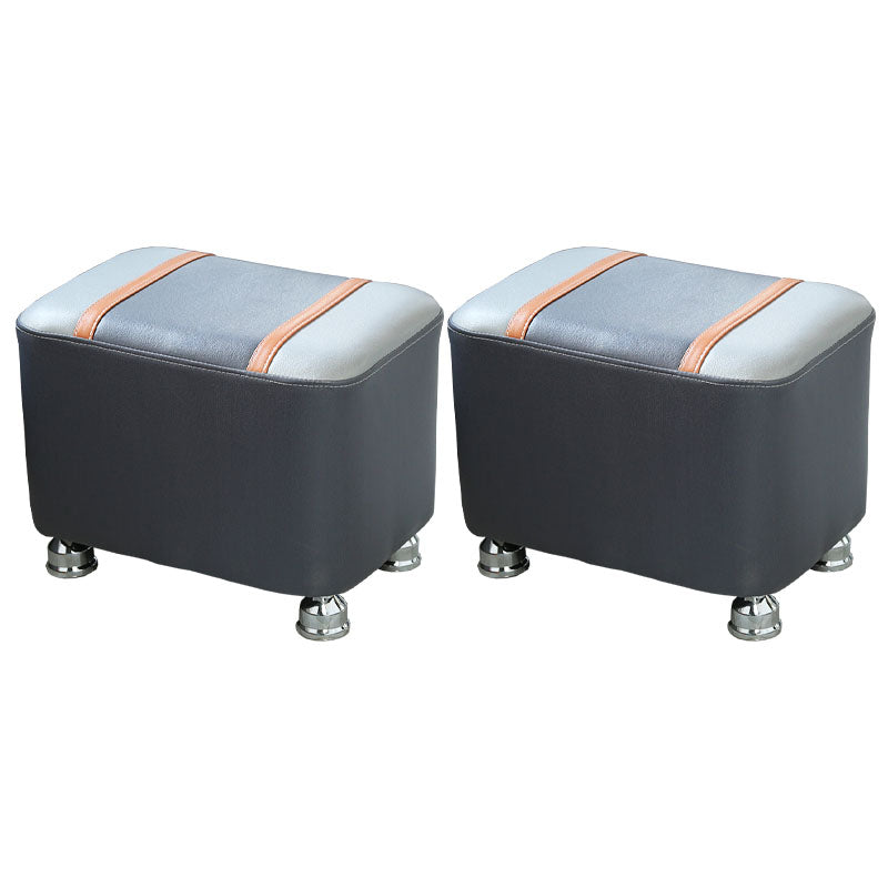 Color Matching Leather Standard Stool Modern Style Simple Rectangular Stool