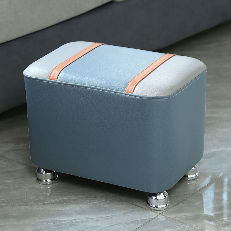 Color Matching Leather Standard Stool Modern Style Simple Rectangular Stool