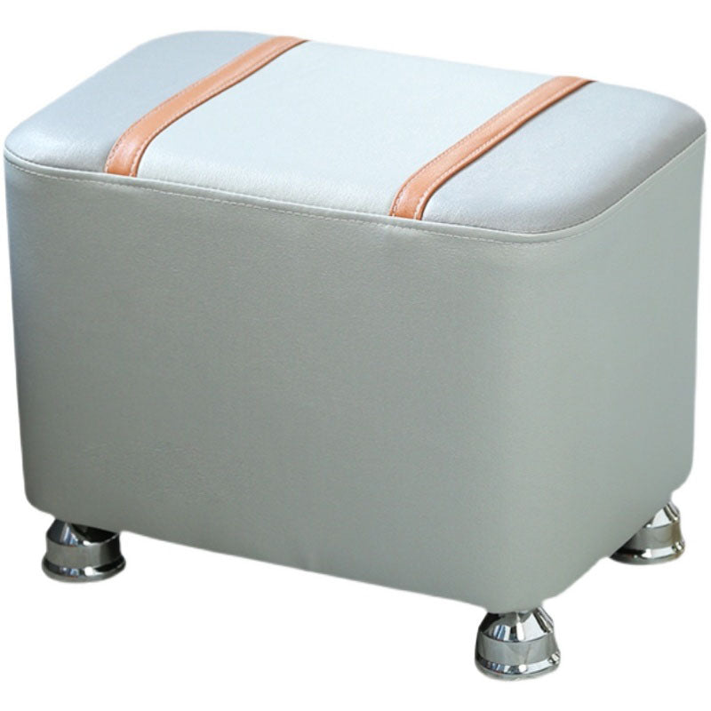 Color Matching Leather Standard Stool Modern Style Simple Rectangular Stool