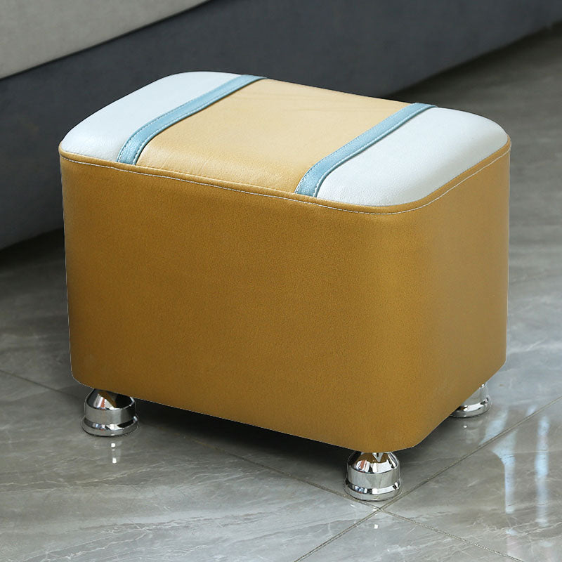 Color Matching Leather Standard Stool Modern Style Simple Rectangular Stool