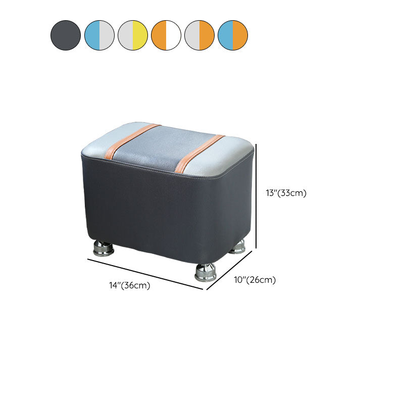 Color Matching Leather Standard Stool Modern Style Simple Rectangular Stool