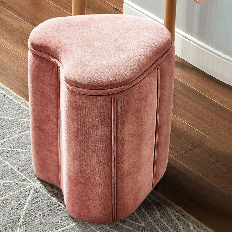 Solid Color Fabric Standard Stool Modern Simple Heart-Shaped Upholstered Footstool
