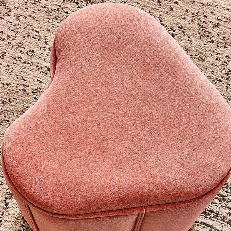 Solid Color Fabric Standard Stool Modern Simple Heart-Shaped Upholstered Footstool