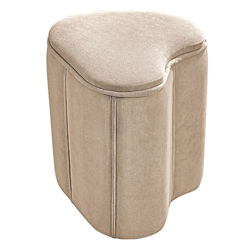 Solid Color Fabric Standard Stool Modern Simple Heart-Shaped Upholstered Footstool