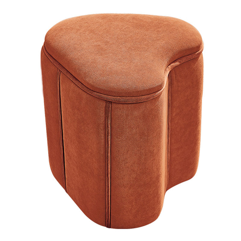 Solid Color Fabric Standard Stool Modern Simple Heart-Shaped Upholstered Footstool