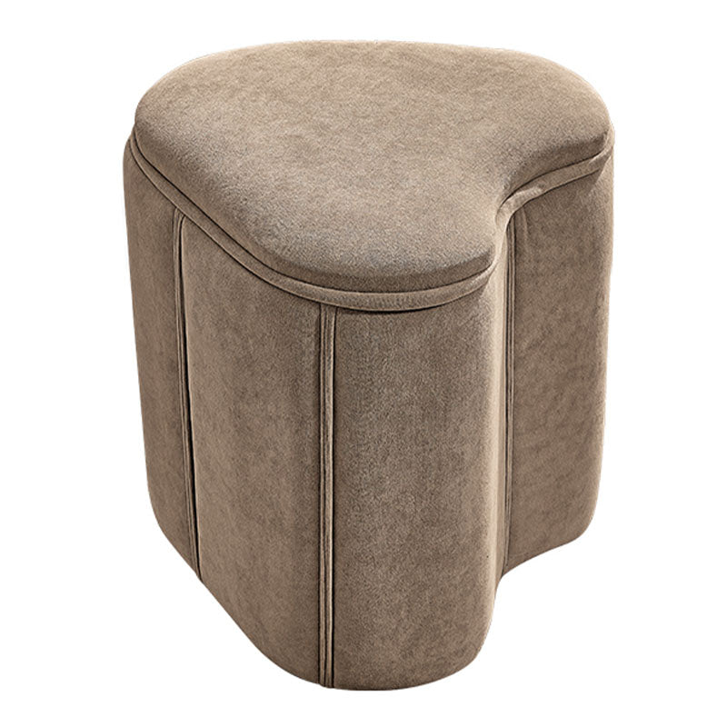 Solid Color Fabric Standard Stool Modern Simple Heart-Shaped Upholstered Footstool