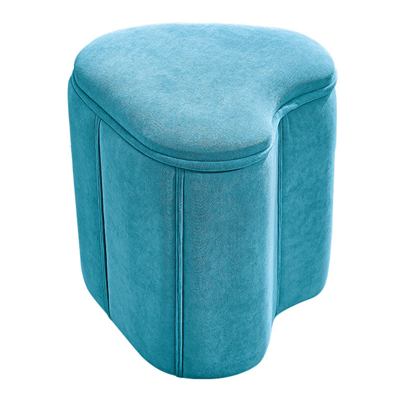 Solid Color Fabric Standard Stool Modern Simple Heart-Shaped Upholstered Footstool