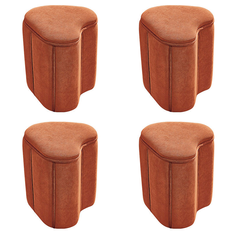 Solid Color Fabric Standard Stool Modern Simple Heart-Shaped Upholstered Footstool