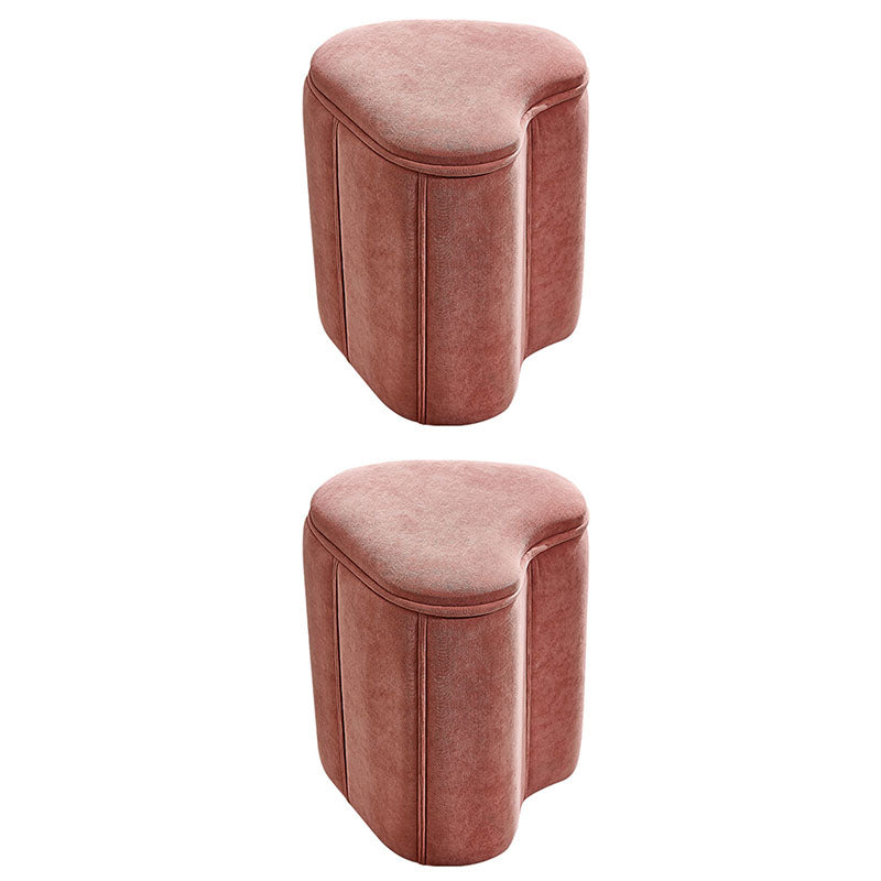 Solid Color Fabric Standard Stool Modern Simple Heart-Shaped Upholstered Footstool