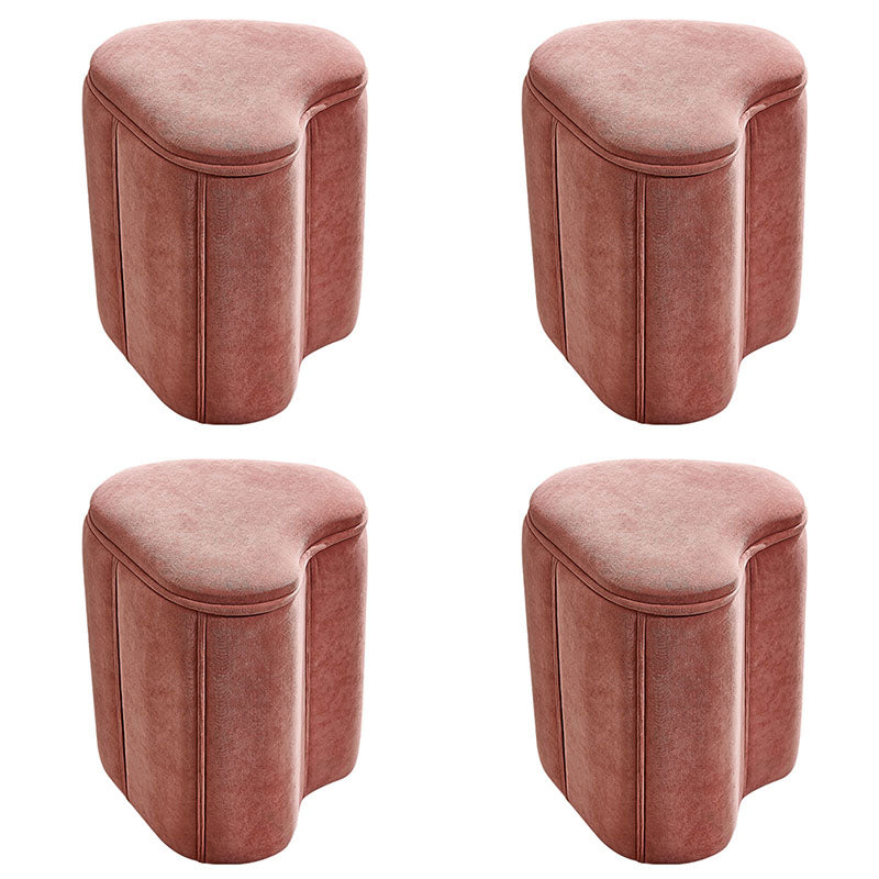 Solid Color Fabric Standard Stool Modern Simple Heart-Shaped Upholstered Footstool