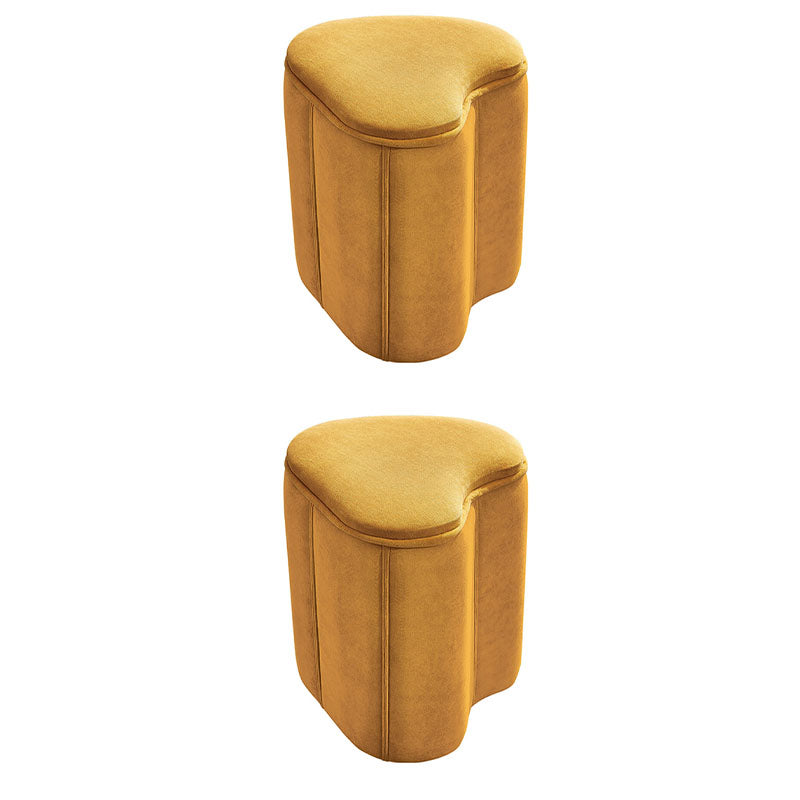 Solid Color Fabric Standard Stool Modern Simple Heart-Shaped Upholstered Footstool