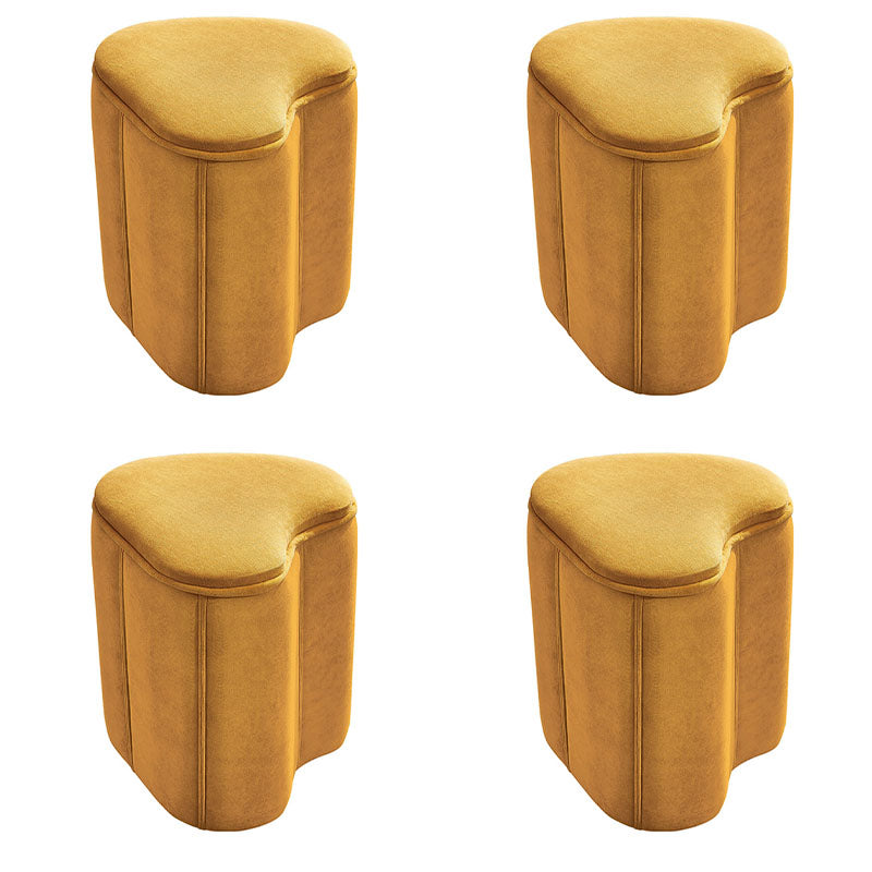 Solid Color Fabric Standard Stool Modern Simple Heart-Shaped Upholstered Footstool