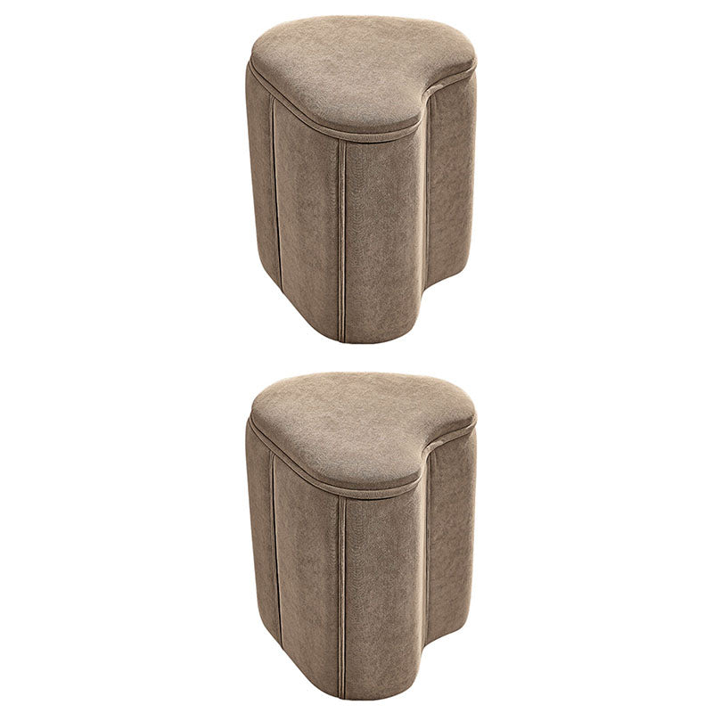 Solid Color Fabric Standard Stool Modern Simple Heart-Shaped Upholstered Footstool