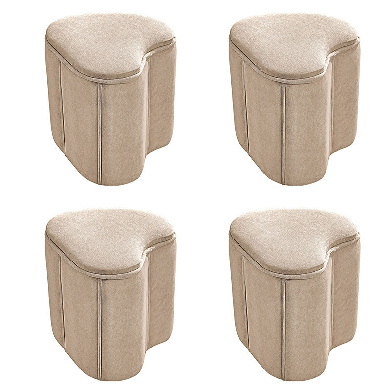 Solid Color Fabric Standard Stool Modern Simple Heart-Shaped Upholstered Footstool
