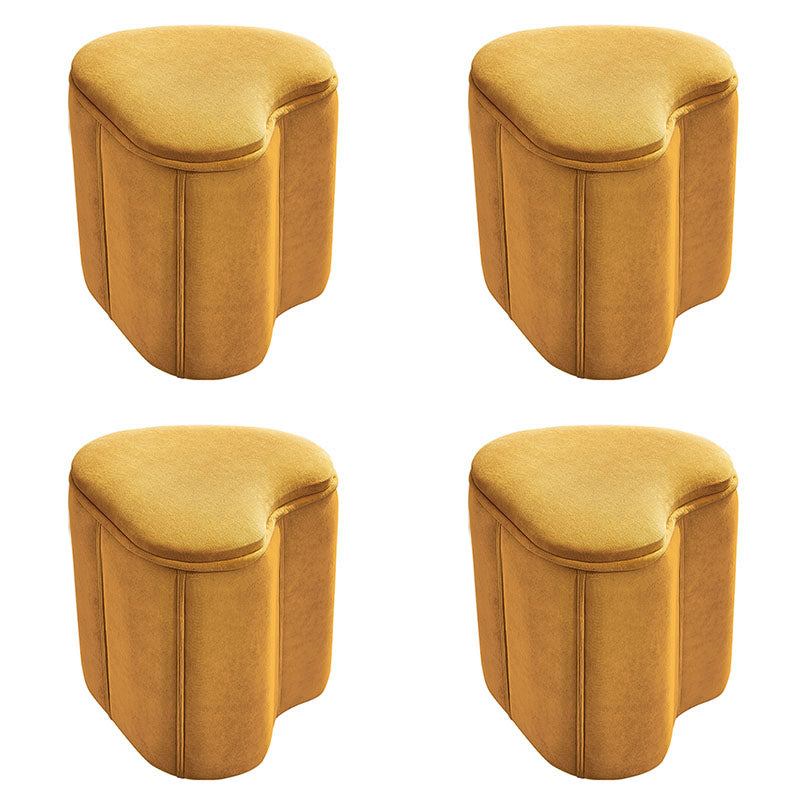 Solid Color Fabric Standard Stool Modern Simple Heart-Shaped Upholstered Footstool