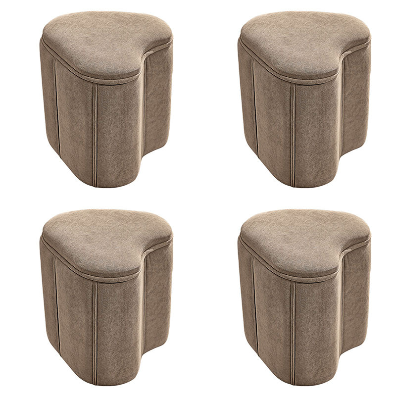 Solid Color Fabric Standard Stool Modern Simple Heart-Shaped Upholstered Footstool