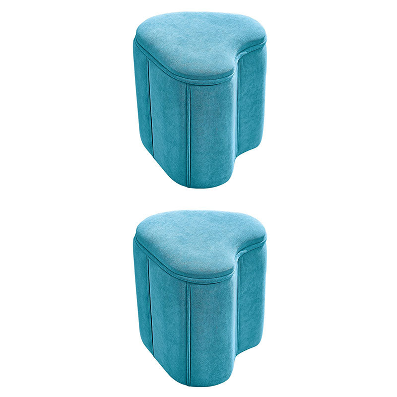 Solid Color Fabric Standard Stool Modern Simple Heart-Shaped Upholstered Footstool