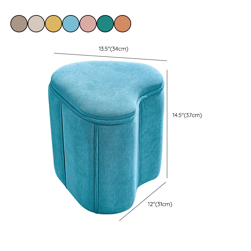 Solid Color Fabric Standard Stool Modern Simple Heart-Shaped Upholstered Footstool