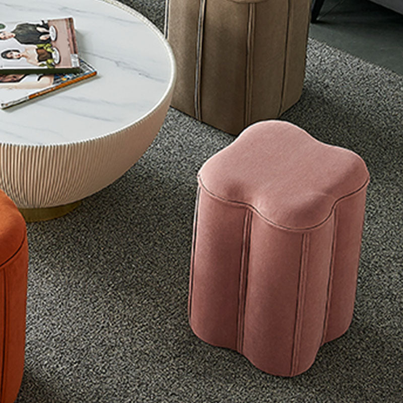 Solid Color Fabric Standard Stool Modern Simple Plum Blossom Upholstered Footstool