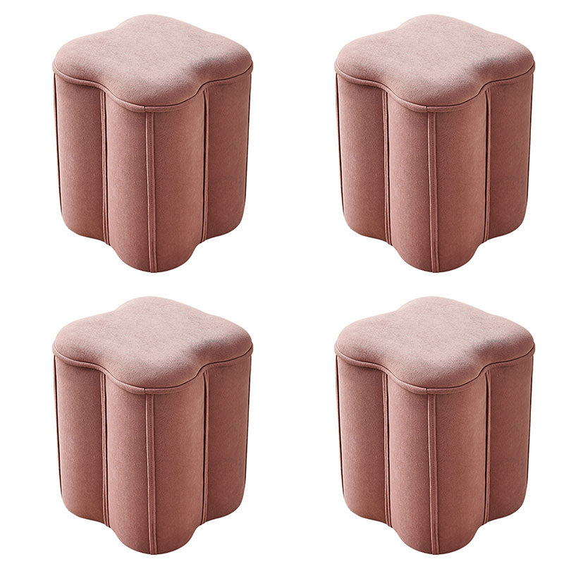 Solid Color Fabric Standard Stool Modern Simple Plum Blossom Upholstered Footstool