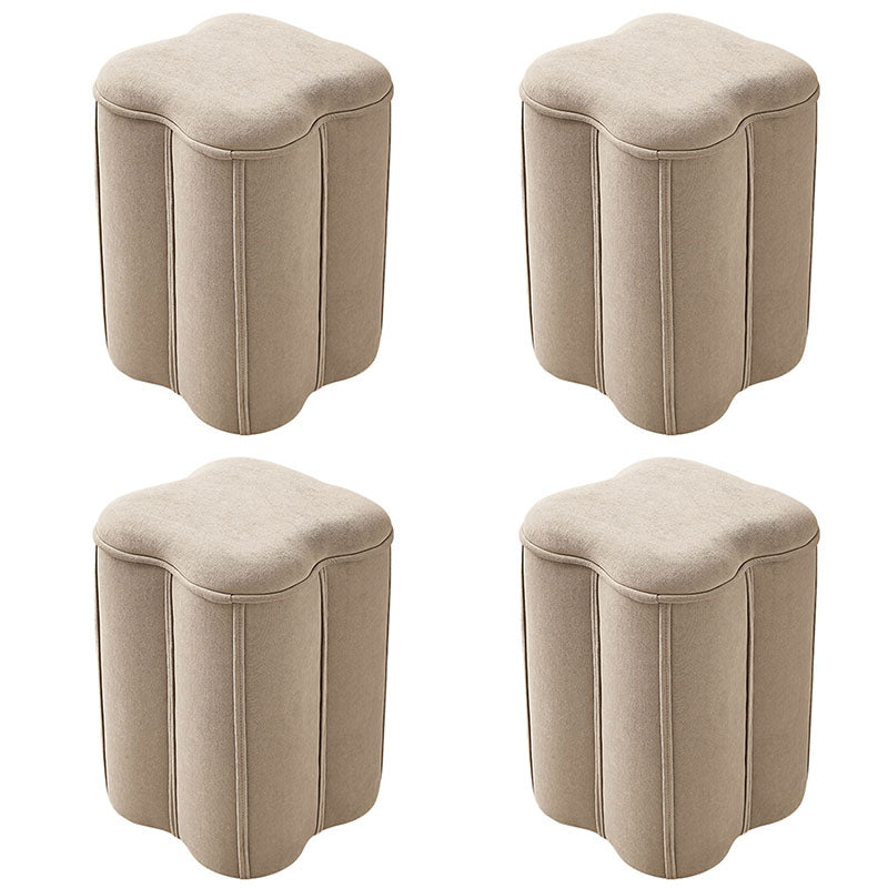 Solid Color Fabric Standard Stool Modern Simple Plum Blossom Upholstered Footstool