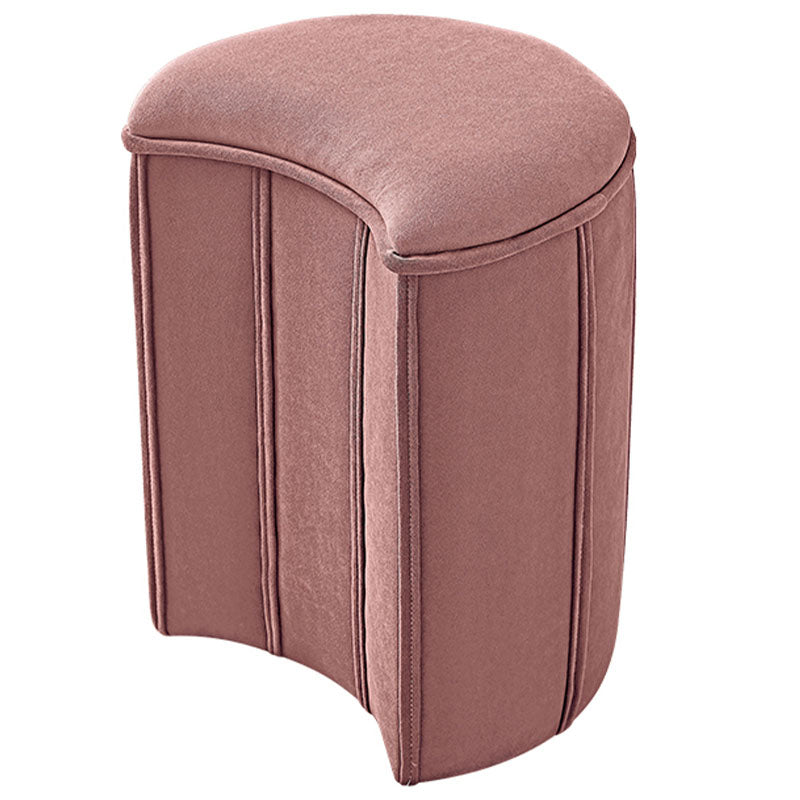 Solid Color Fabric Standard Stool Modern Simple Moon Upholstered Footstool