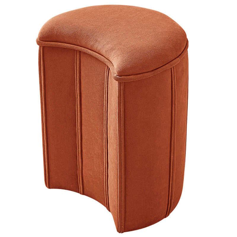 Solid Color Fabric Standard Stool Modern Simple Moon Upholstered Footstool