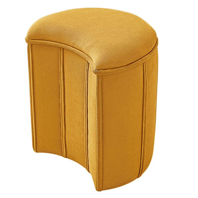 Solid Color Fabric Standard Stool Modern Simple Moon Upholstered Footstool