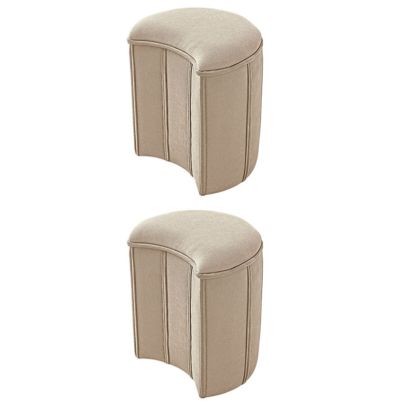 Solid Color Fabric Standard Stool Modern Simple Moon Upholstered Footstool