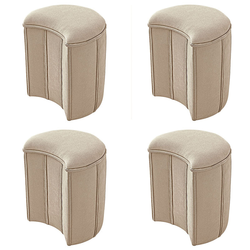 Solid Color Fabric Standard Stool Modern Simple Moon Upholstered Footstool