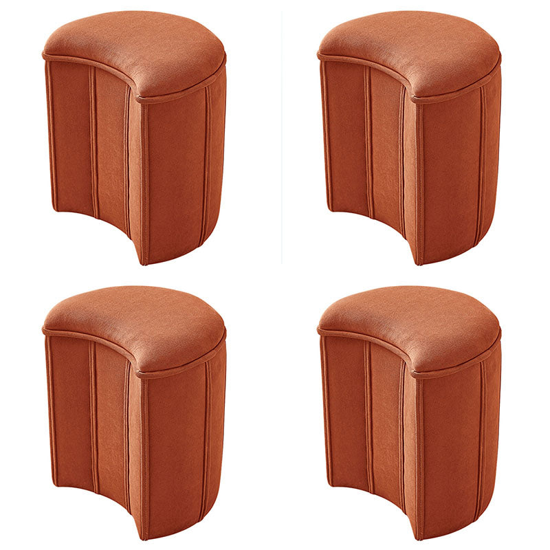 Solid Color Fabric Standard Stool Modern Simple Moon Upholstered Footstool