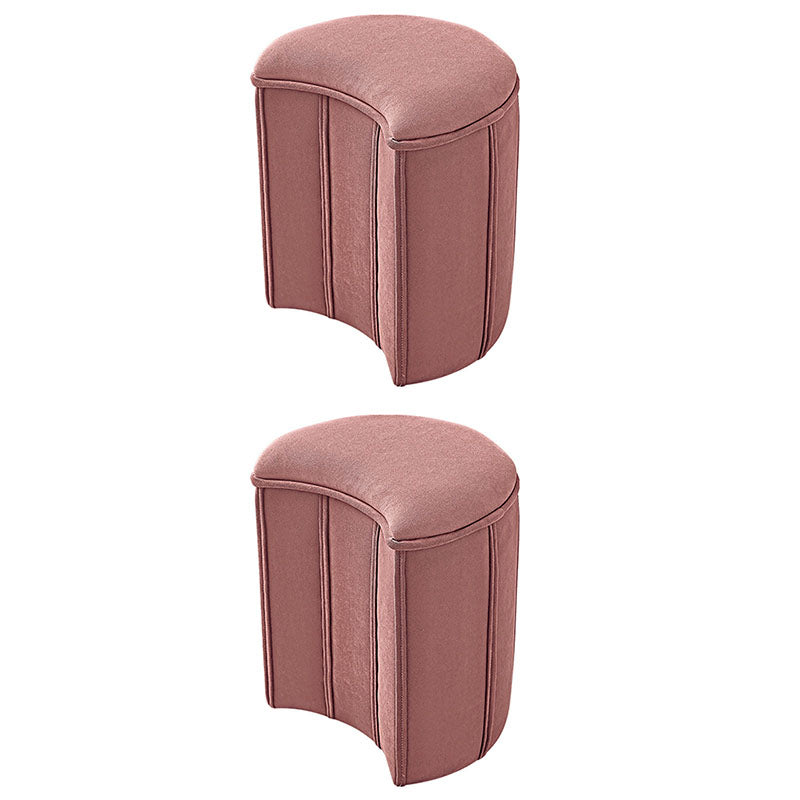 Solid Color Fabric Standard Stool Modern Simple Moon Upholstered Footstool