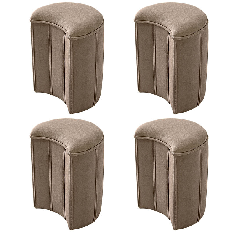 Solid Color Fabric Standard Stool Modern Simple Moon Upholstered Footstool