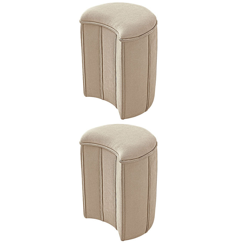 Solid Color Fabric Standard Stool Modern Simple Moon Upholstered Footstool