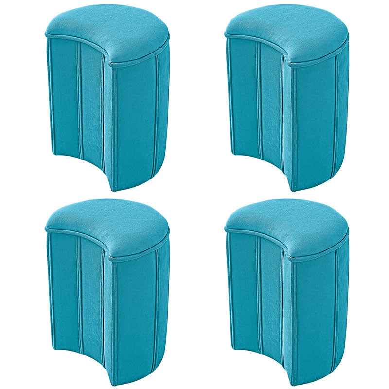 Solid Color Fabric Standard Stool Modern Simple Moon Upholstered Footstool