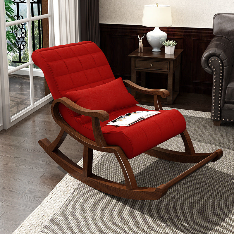 Single Lounge Lazy Sofa Chair Wood Base Rocking Chair for Living Room