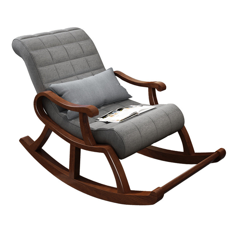 Single Lounge Lazy Sofa Chair Wood Base Rocking Chair for Living Room