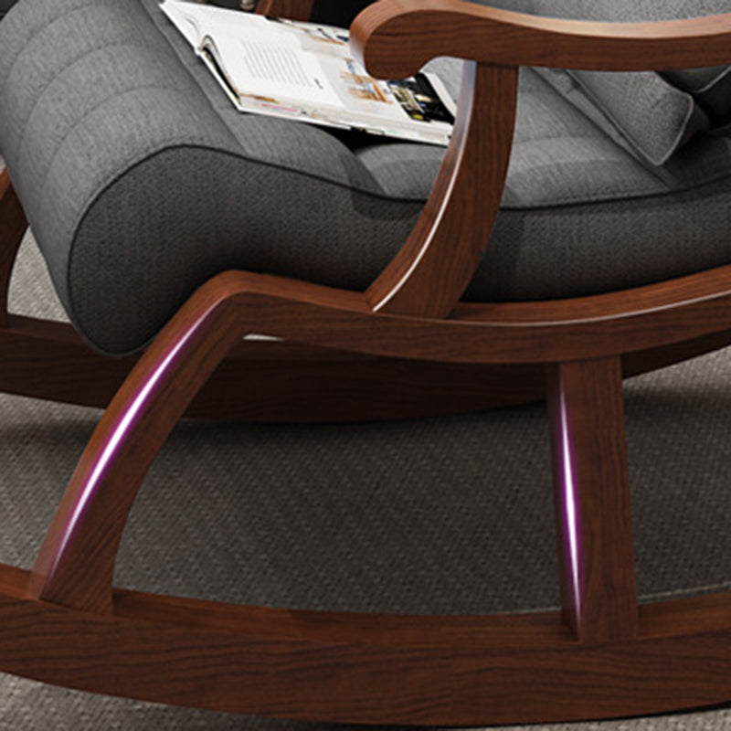 Single Lounge Lazy Sofa Chair Wood Base Rocking Chair for Living Room