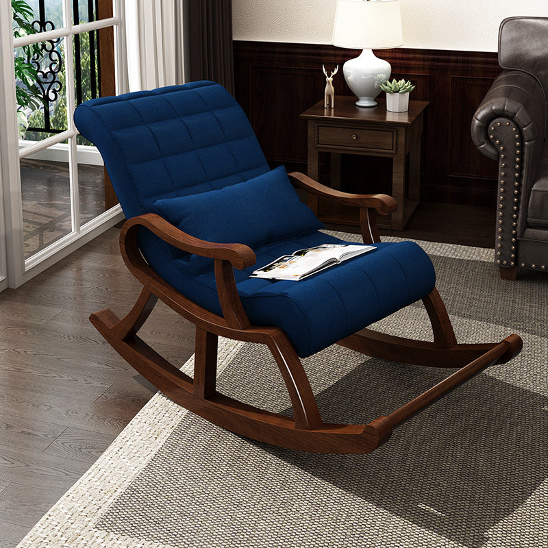 Single Lounge Lazy Sofa Chair Wood Base Rocking Chair for Living Room