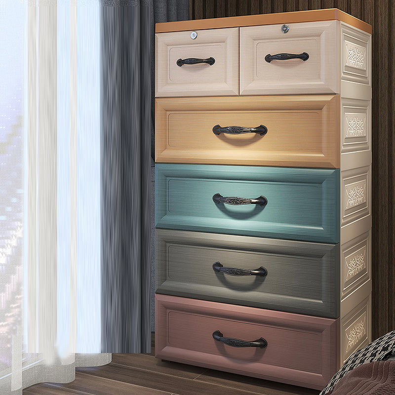 Modern Chest Kids Nightstand Plastic Nursery Dresser with 5/6/10 Drawers