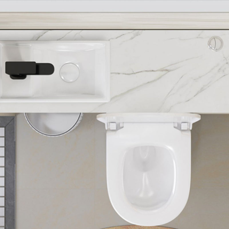 Contemporary Ceramic Flush Toilet Floor Mounted Urine Toilet with Seat for Washroom