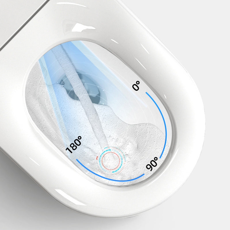 Contemporary Ceramic Flush Toilet Floor Mount Toilet with Seat for Washroom