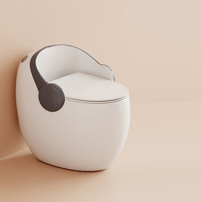 Contemporary Floor Mount Flush Toilet Seat Included Toilet Bowl for Washroom