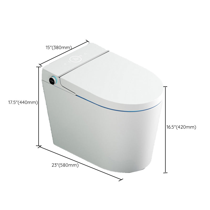 Contemporary White Flush Toilet Heated Seat Included Toilet Bowl for Washroom