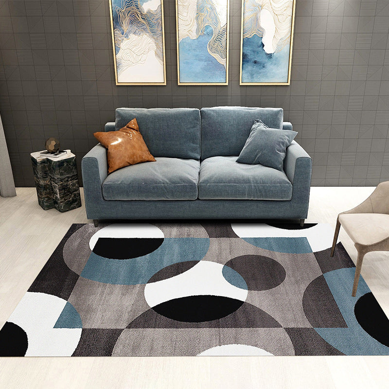 Beige Modern Carpet Geometric Polyester Carpet Washable Carpet for Drawing Room